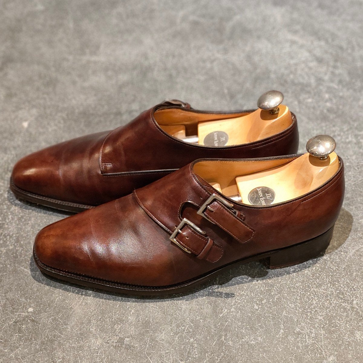 美品【JOHN LOBB】ジョンロブ チャペル ダブルモンク ミュージアムカーフ ダークブラウン サイズUK6.5E 8000ラスト
