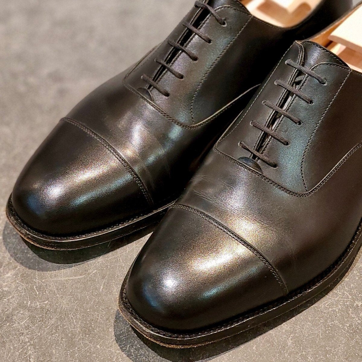 極美品【J.M.WESTON】ジェイエムウエストン 300 ストレートチップ カーフ ブラック UK7.5E 11ラスト 参考定価￥170,500-