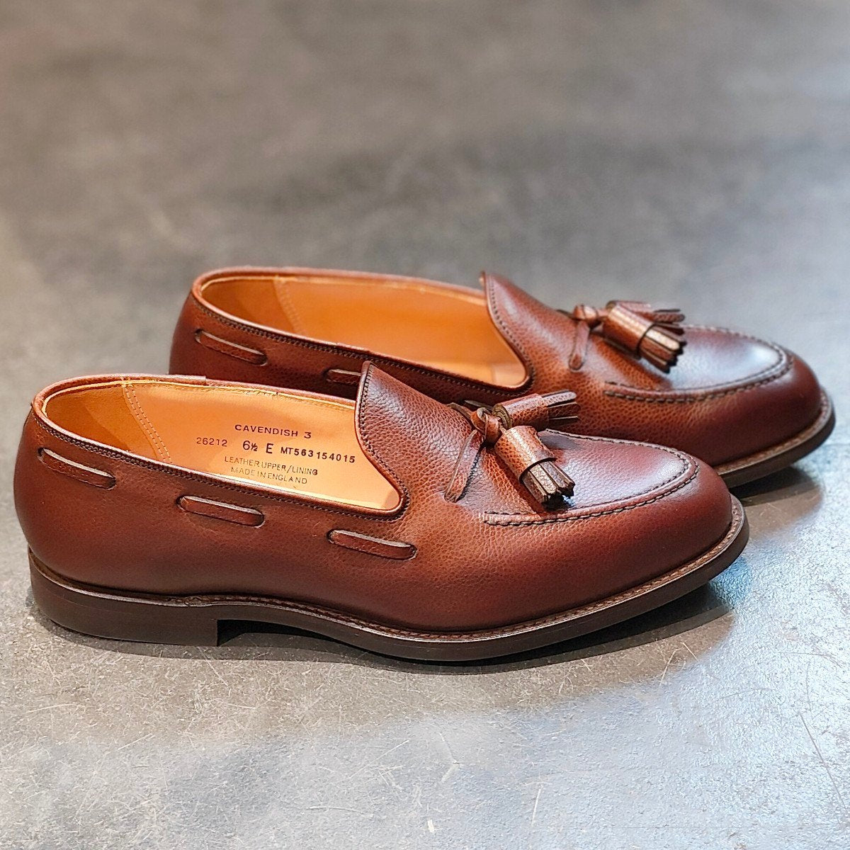 新品未使用 【CROCKETT&JONES】クロケット&ジョーンズ キャベンディッシュ3 タッセルローファー グレインレザー ブラウン サイズ UK6.5E 375ラスト 定価￥126,500-