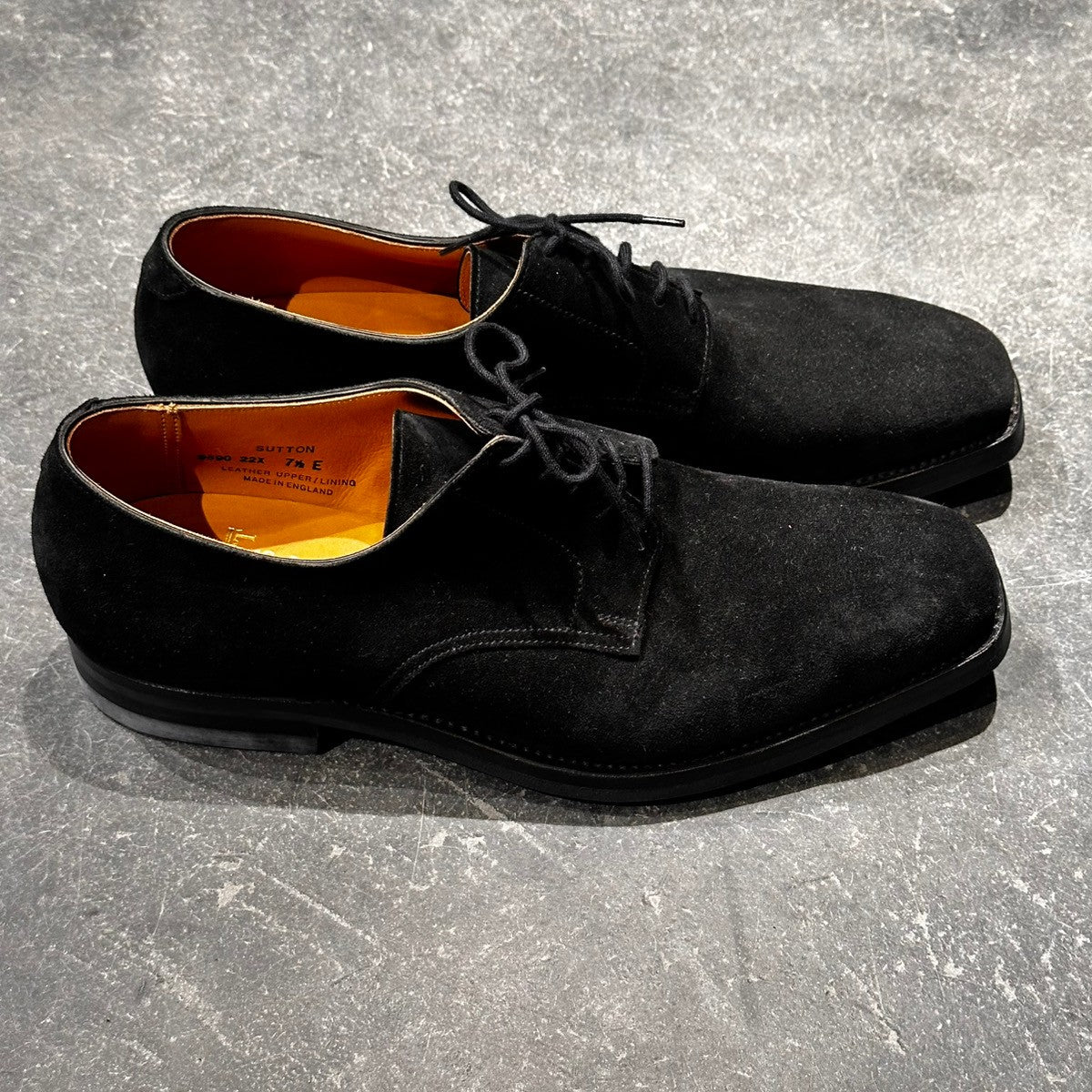 未使用品【CROCKETT&JONES】クロケット＆ジョーンズ SUTTON プレーントゥ スエード ブラック サイズUK7.5E 348ラスト