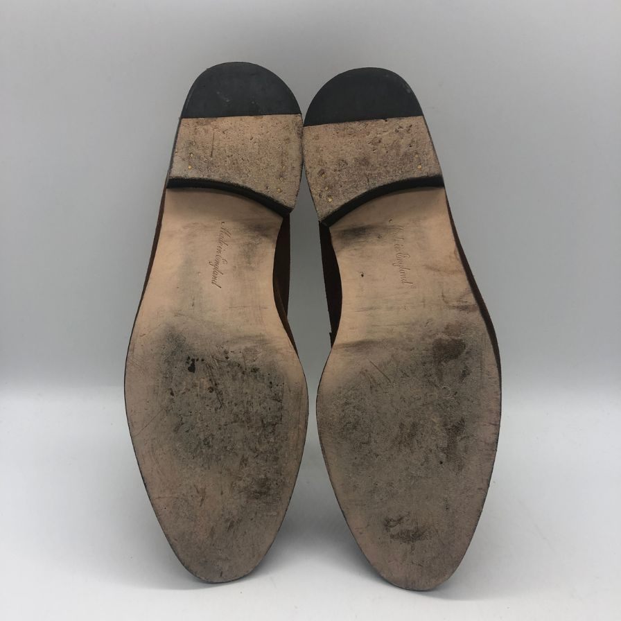 【JOSEPH CHEANEY】ジョセフチーニー  スエード コインローファー トビー メンズ サイズ7.5 ブラウン
