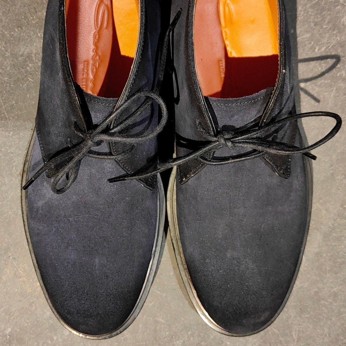 【オンライン限定】試着程度【santoni】サントーニ チャッカブーツ スエード ネイビー サイズUK6