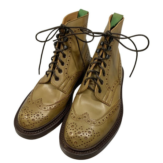 【Tricker`s】トリッカーズ レースアップブーツ モールトン メダリオン ベージュ メンズ サイズ6.5 MALTON