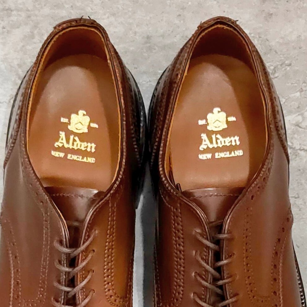 希少 未使用【ALDEN】オールデン 2435 セミブローグダービー ラベロコードバン想定 ブラウン サイズUS8E アバディーンラスト想定