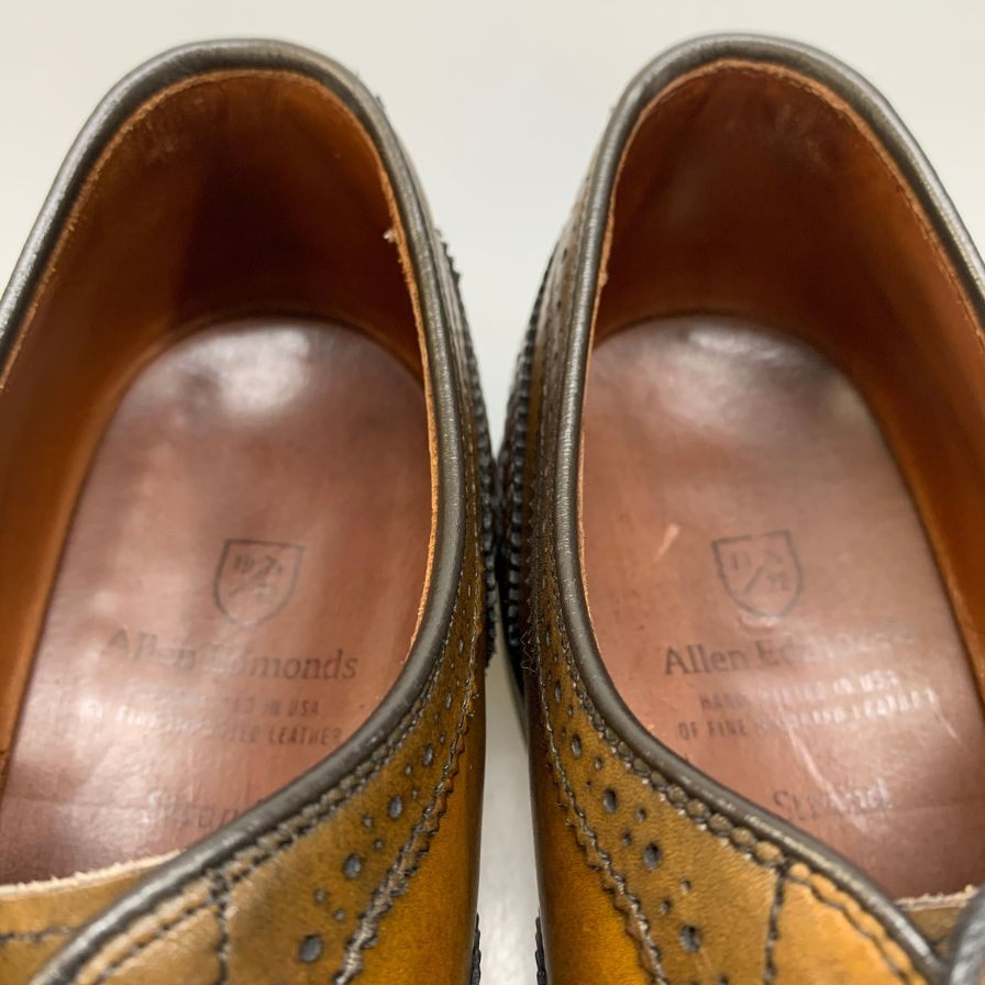 【ALLEN EDMONDS】アレンエドモンズ レザーシューズ ストランド セミブローグ カーフ ブラウン サイズUS7.5 メンズ Strand