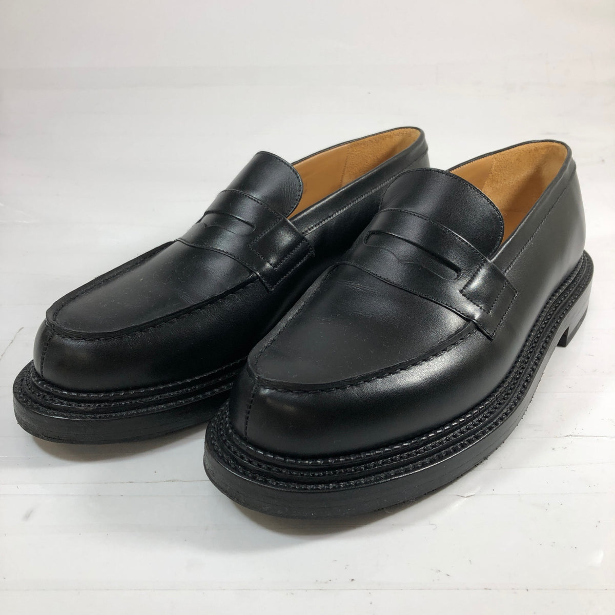 【J.M.WESTON】ジェイエムウエストン レザーシューズ シグネチャー ローファー トリプルソール 385 ボックスカーフ ブラック メンズ UK7C