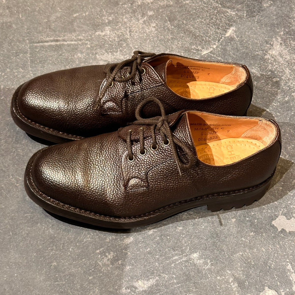 【JOSEPH CHEANEY】ジョセフチーニー マルバーンC プレーントゥ グレインレザー ダークブラウン サイズUK7