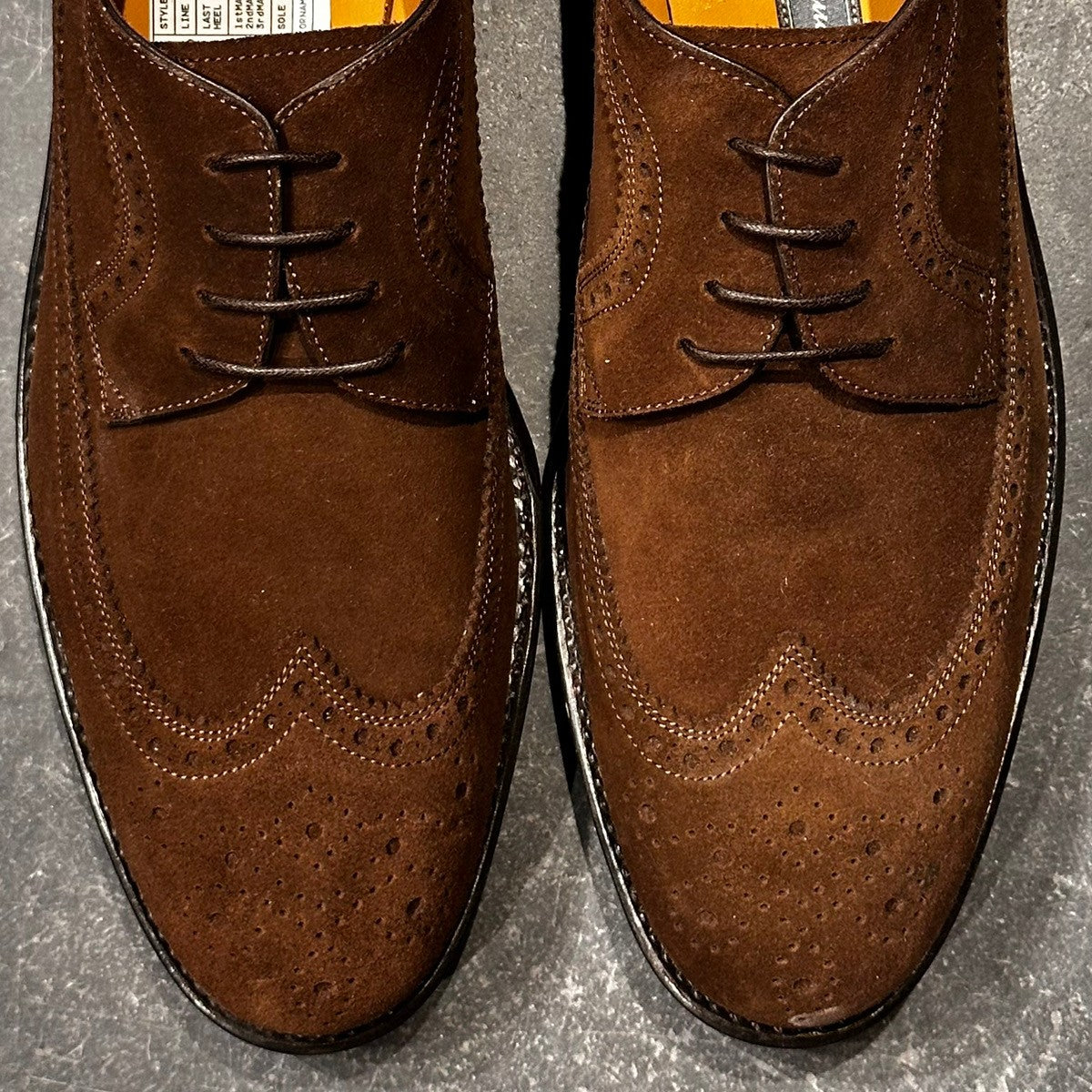 未使用品【Salvatore Ferragamo】サルヴァトーレ フェラガモ ウイングチップ 3207  スエード ブラウン メンズ サイズUK8.5E