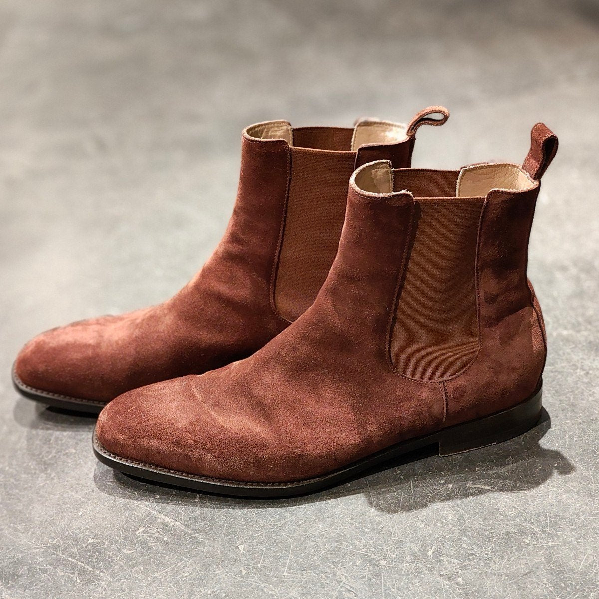 美品 【MANOLO BLAHNIK】マノロブラニク  サイドゴアブーツ スエード ブラウン サイズUK9