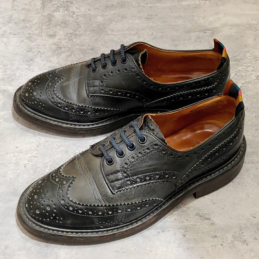 希少【Trickers】トリッカーズ M7885 ポールスミスコラボ フルブローグ カーフ ブラック系 サイズUK6相当