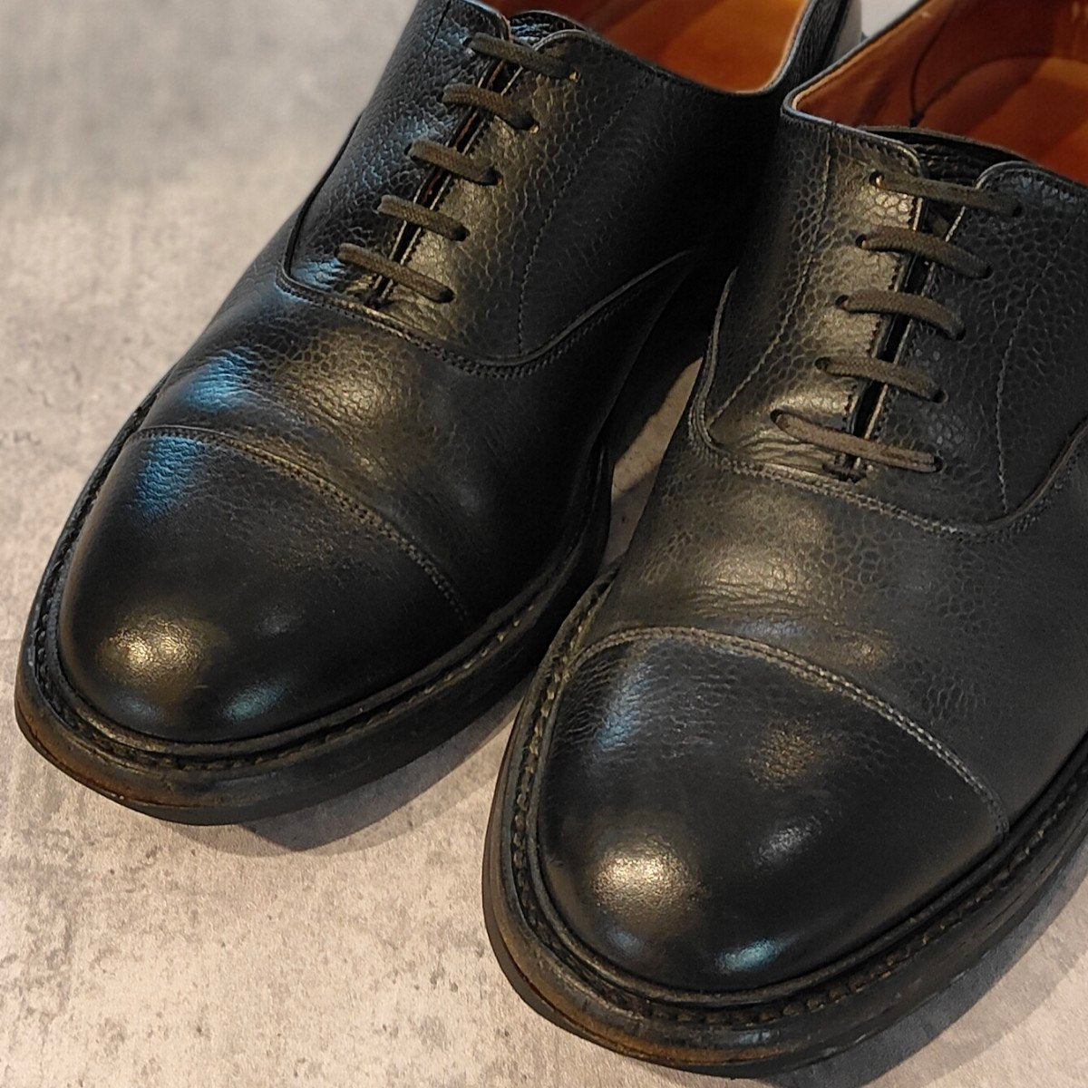 【CROCKETT&JONES】クロケット＆ジョーンズ エクセター 3 ストレートチップ グレインレザー 378ラスト ブラック サイズUK7E  378ラスト