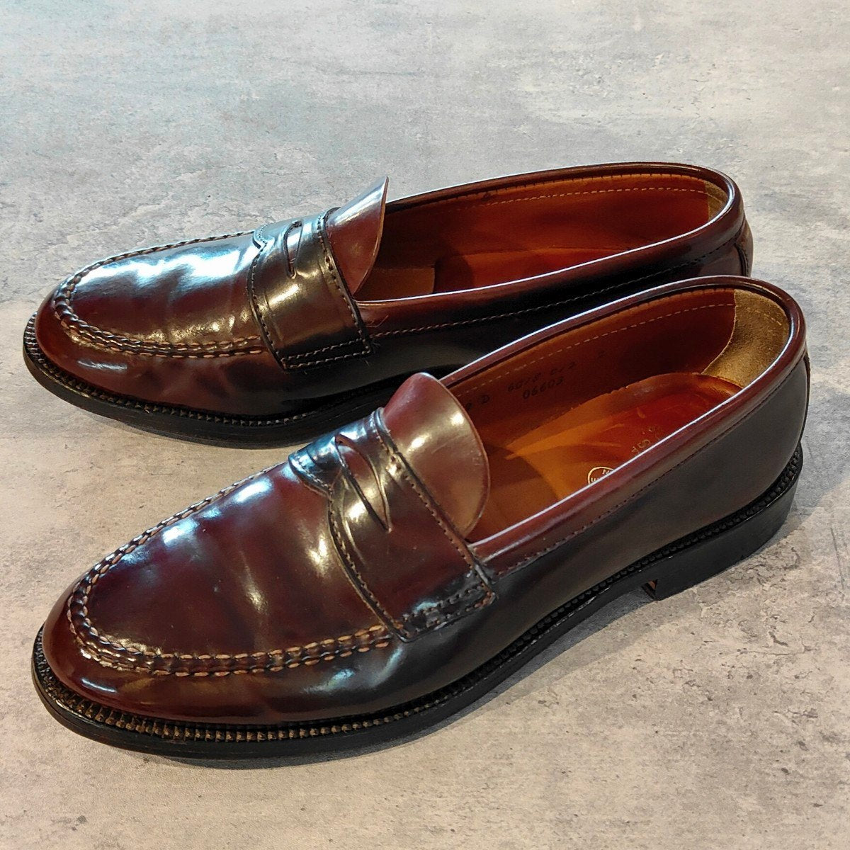 希少 極美品【ALDEN】オールデン製 ブルックスブラザーズ 06603 ペニーローファー アンラインド コードバン ダークバーガンディ サイズ US9D バンラスト