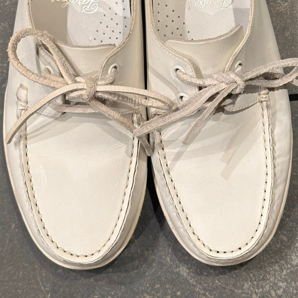 【PARABOOT】パラブーツ 1018 アーペントル別注 デッキシューズ カーフ ホワイト サイズUK6