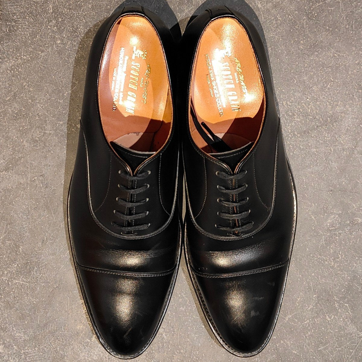 極美品【SCOTCH GRAIN】スコッチグレイン 946 インペリアル ストレートチップ カーフ ブラック サイズ 24.0 参考定価￥66,000-