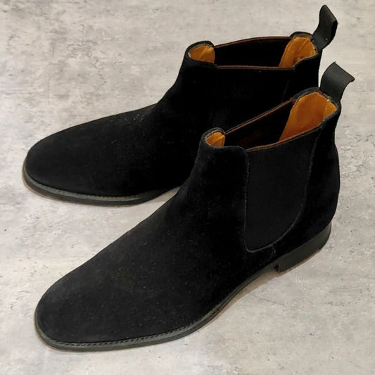 【Lloyd Footwear】ロイドフットウェア M7242BS サイドゴアブーツ スエード ブラック サイズUK7