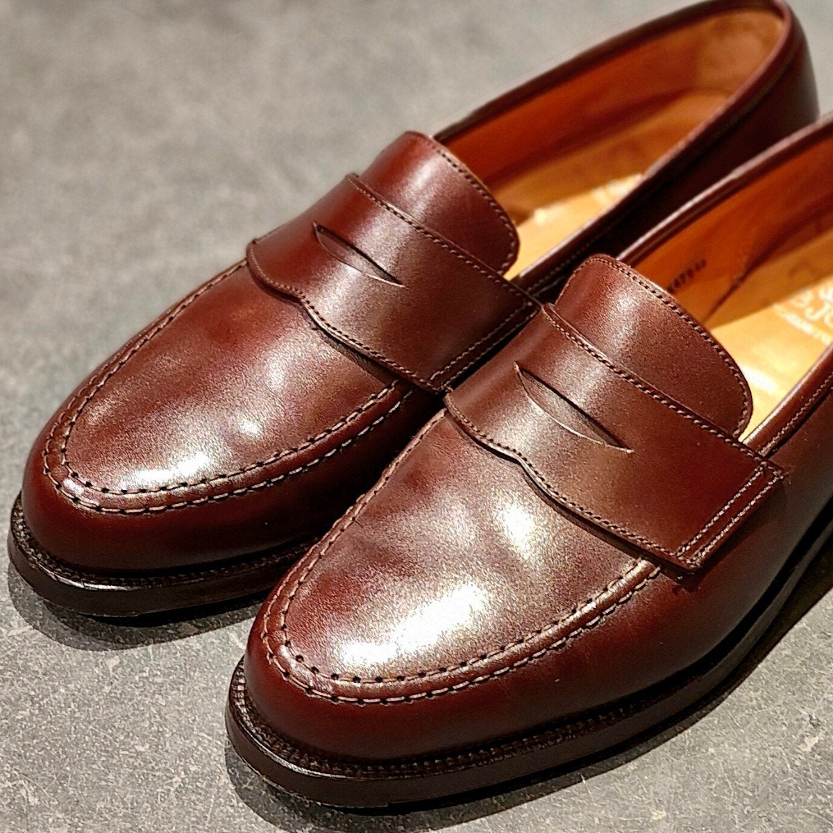 使用数回【Crockett&Jones】クロケット&ジョーンズ ボストン2 ローファー カーフ ダークブラウン サイズUK5.5E 376ラスト 参考定価￥127,600-