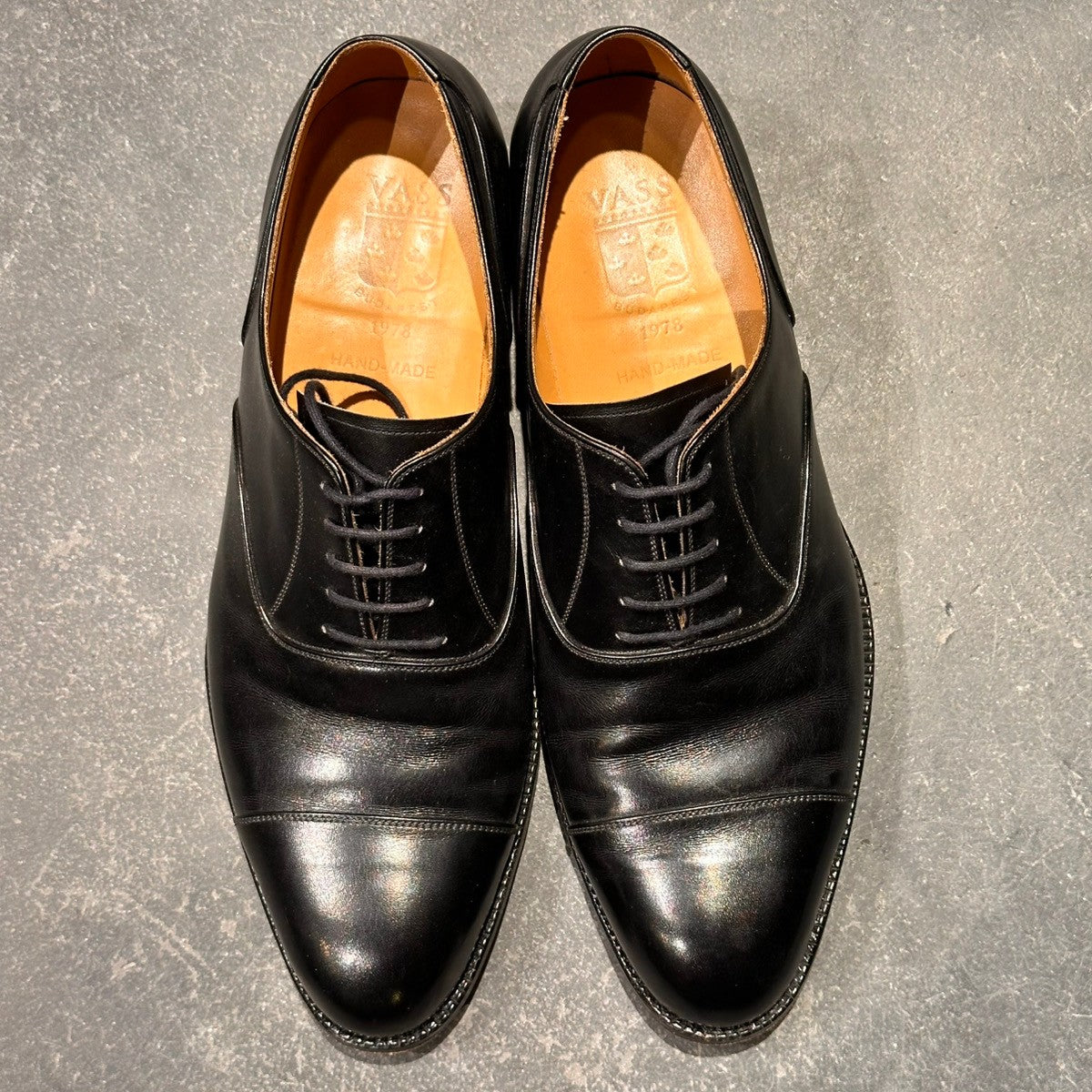 【VASS】ヴァーシュ ATTILA ストレートチップ カーフ ブラック サイズ41.5 Fラスト