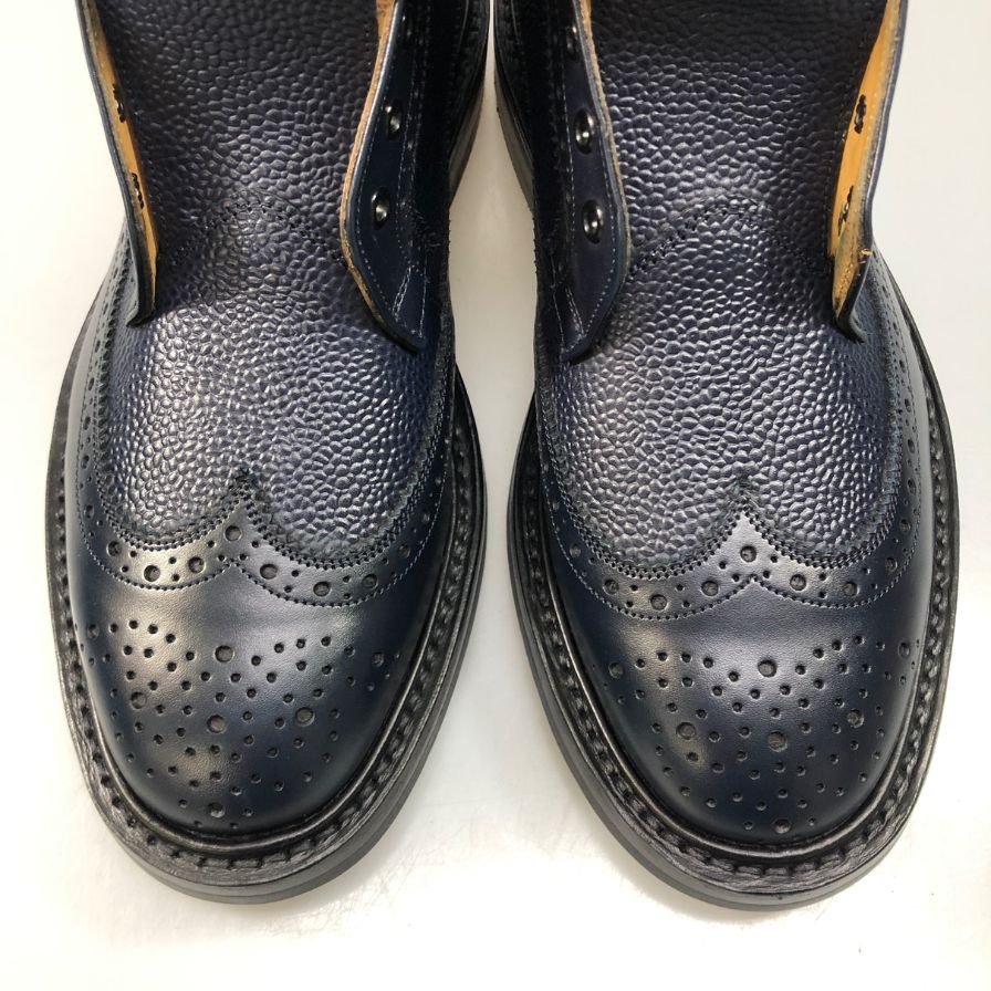 【Tricker’ｓ】トリッカーズ カントリーブーツ モールトン グレインレザー ウイングチップ 922116 M7819 ネイビー UK8