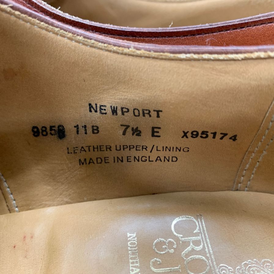 【CROCKETT&JONES】クロケット&ジョーンズ  ビジネスシューズ カーフレザー ブラウン（茶系） サイズ 7.5 ラスト