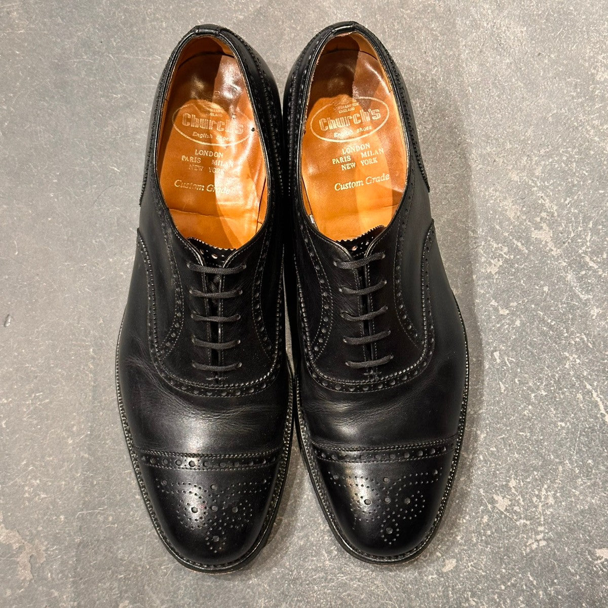 【Church's】チャーチ ディプロマット セミブローグ 四都市 カーフ ブラック サイズUK100F 100ラスト