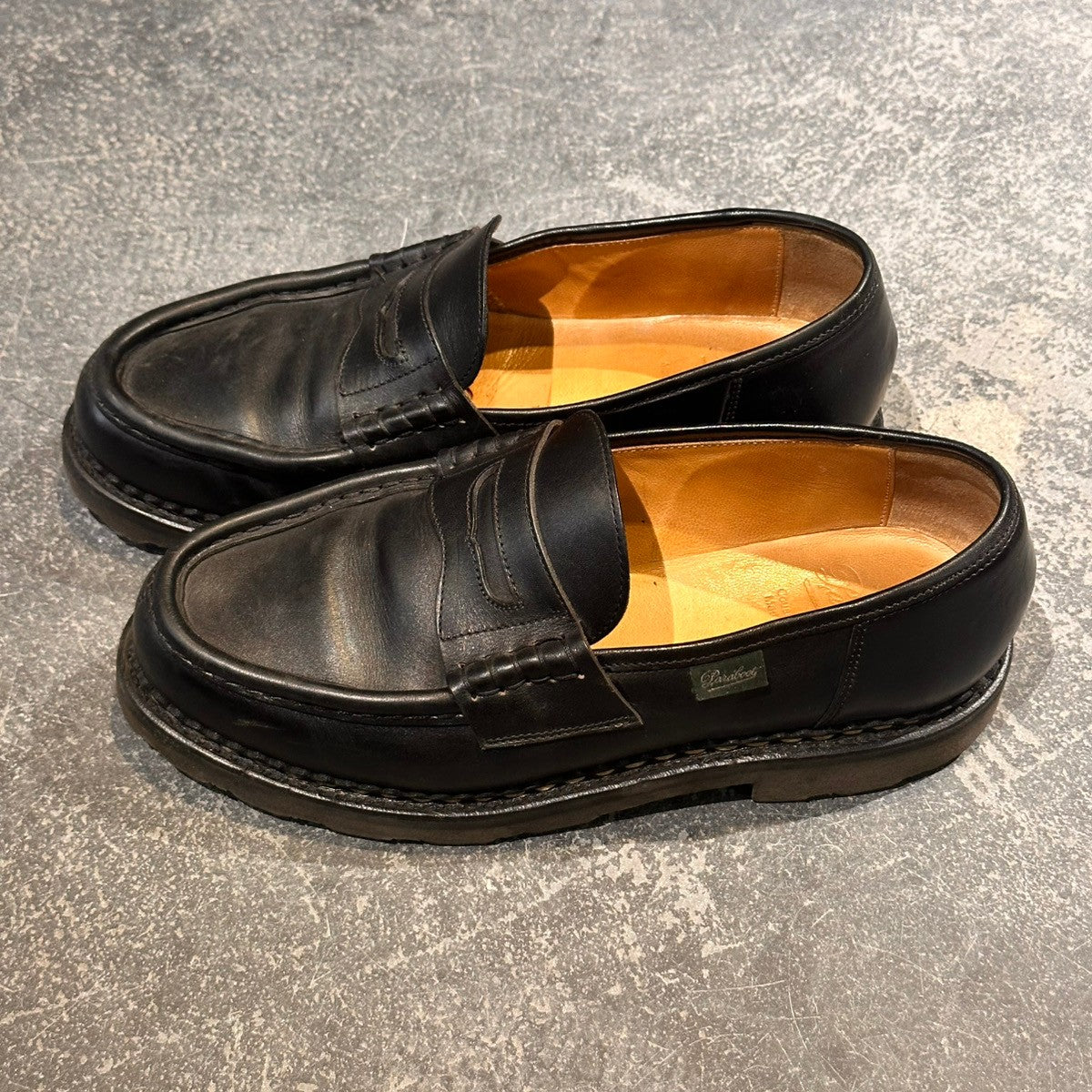 美品【PARABOOT】パラブーツ ランス ローファー リスレザー ブラック サイズUK6