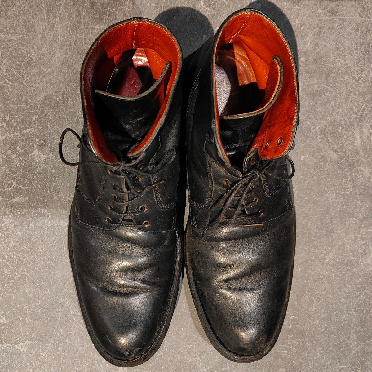 【PARABOOT】パラブーツ 9741 レースアップブーツ プレーントゥ カーフ ブラック サイズUK6