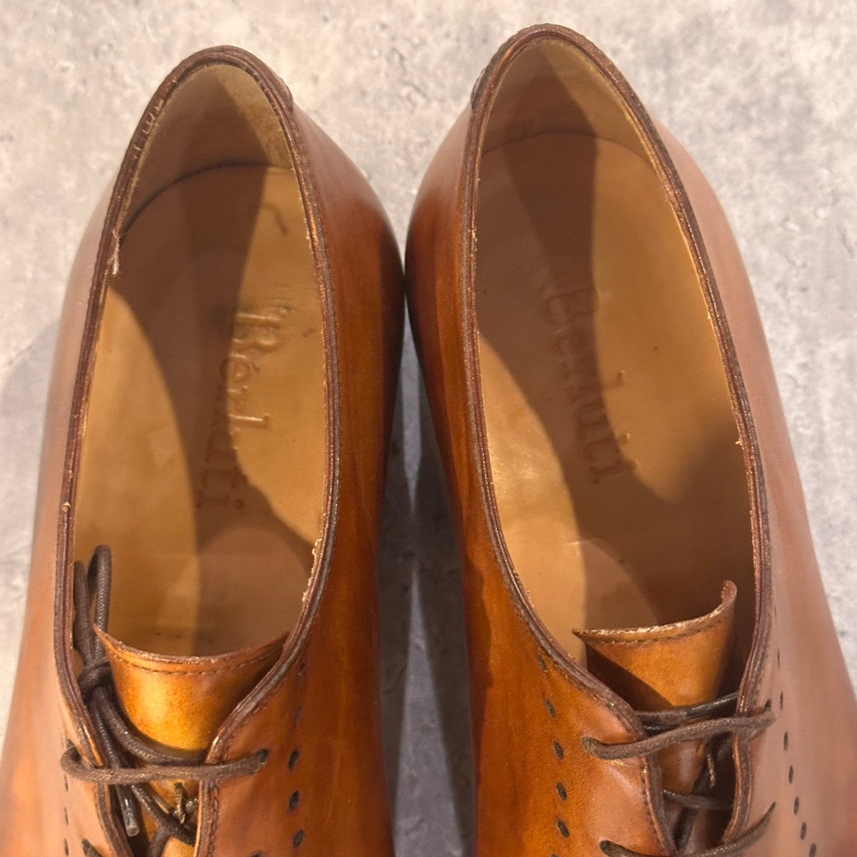 【BERLUTI】ベルルッティ 1402 アレッサンドロ ホールカット パティーヌ カーフ ブラウン サイズUK8