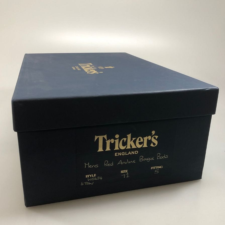 【オンライン限定】【Tricker's】トリッカーズ カントリーブーツ ウイングチップ ストウ WS634 メンズ サイズ 7ハーフ レッド