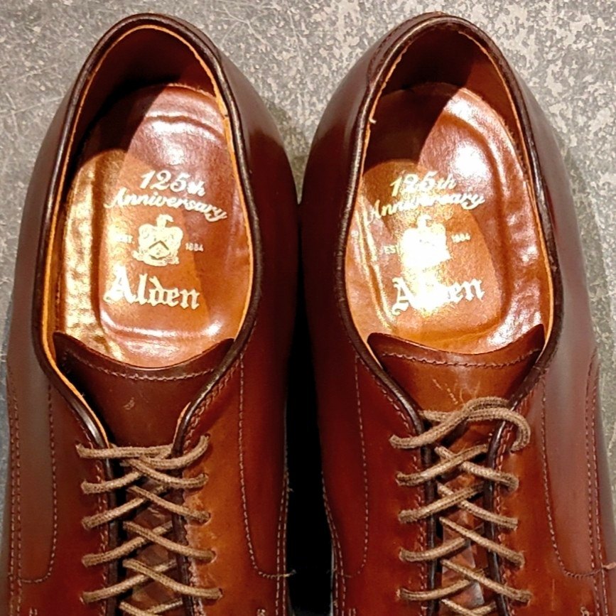 希少【ALDEN】オールデン 125周年記念限定モデル 54951 Vチップ コードバン ダークブラウン サイズUS7.5D モディファイドラスト