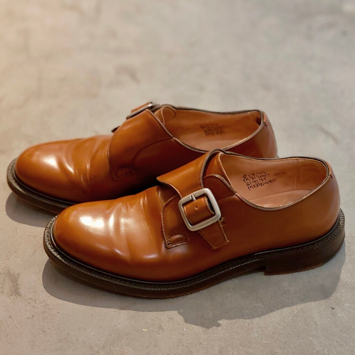 【Church´s】チャーチ ミードウェル 5都市 シングルモンク ポリッシュドバインダーカーフ サンダルウッドサイズUK80F 103ラスト