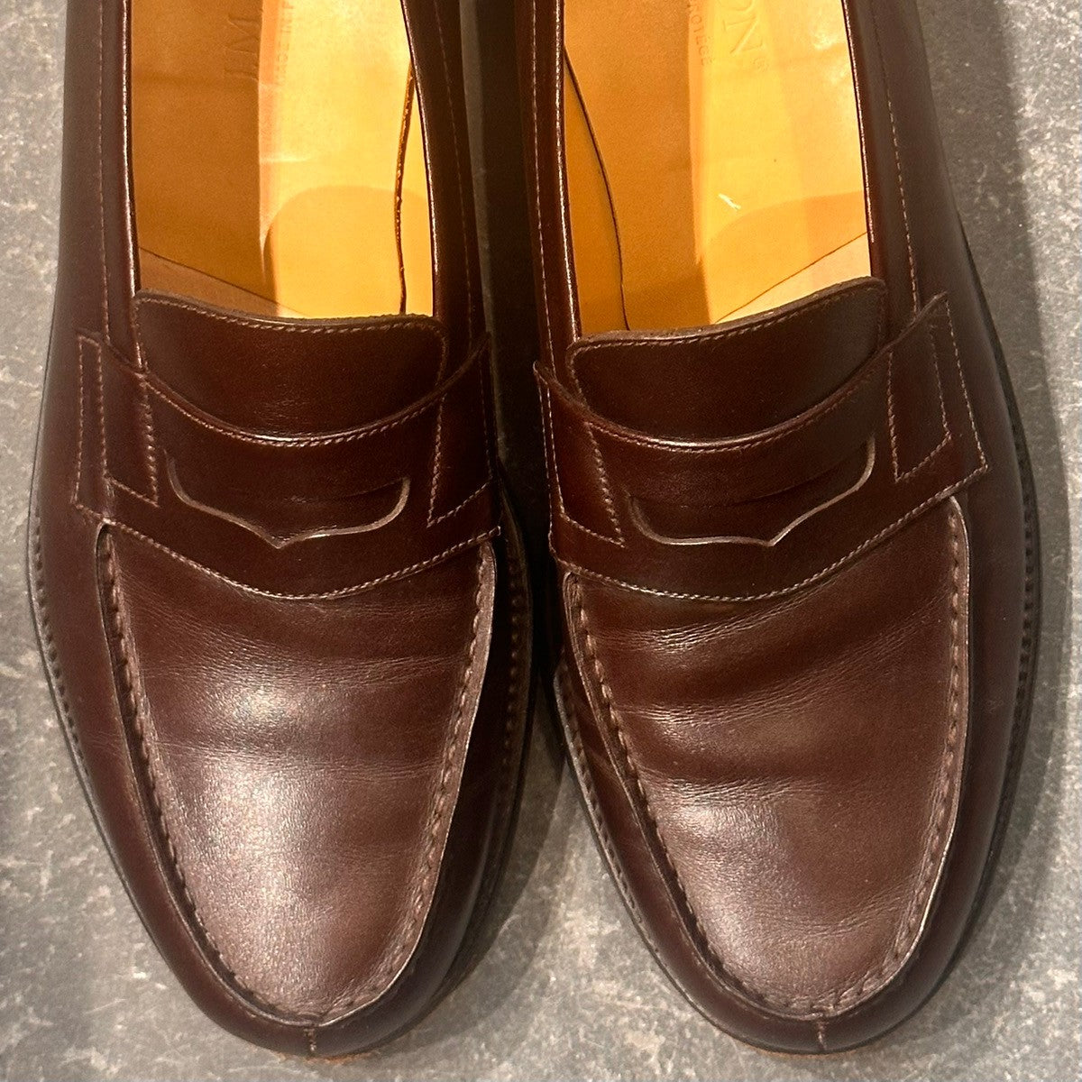 美品【J.M.WESTON】ジェイエムウエストン 180 シグニチャーローファー ボックスカーフ ダークブラウン サイズ UK7B 41ラスト