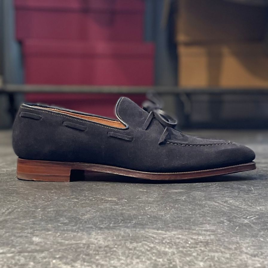 【CROCKETT&JONES】クロケット&ジョーンズ クロケット&ジョーンズ トレーディングポスト別注  ウェンドーバー スリッポン バックスキン ネイビー サイズUK6.5E