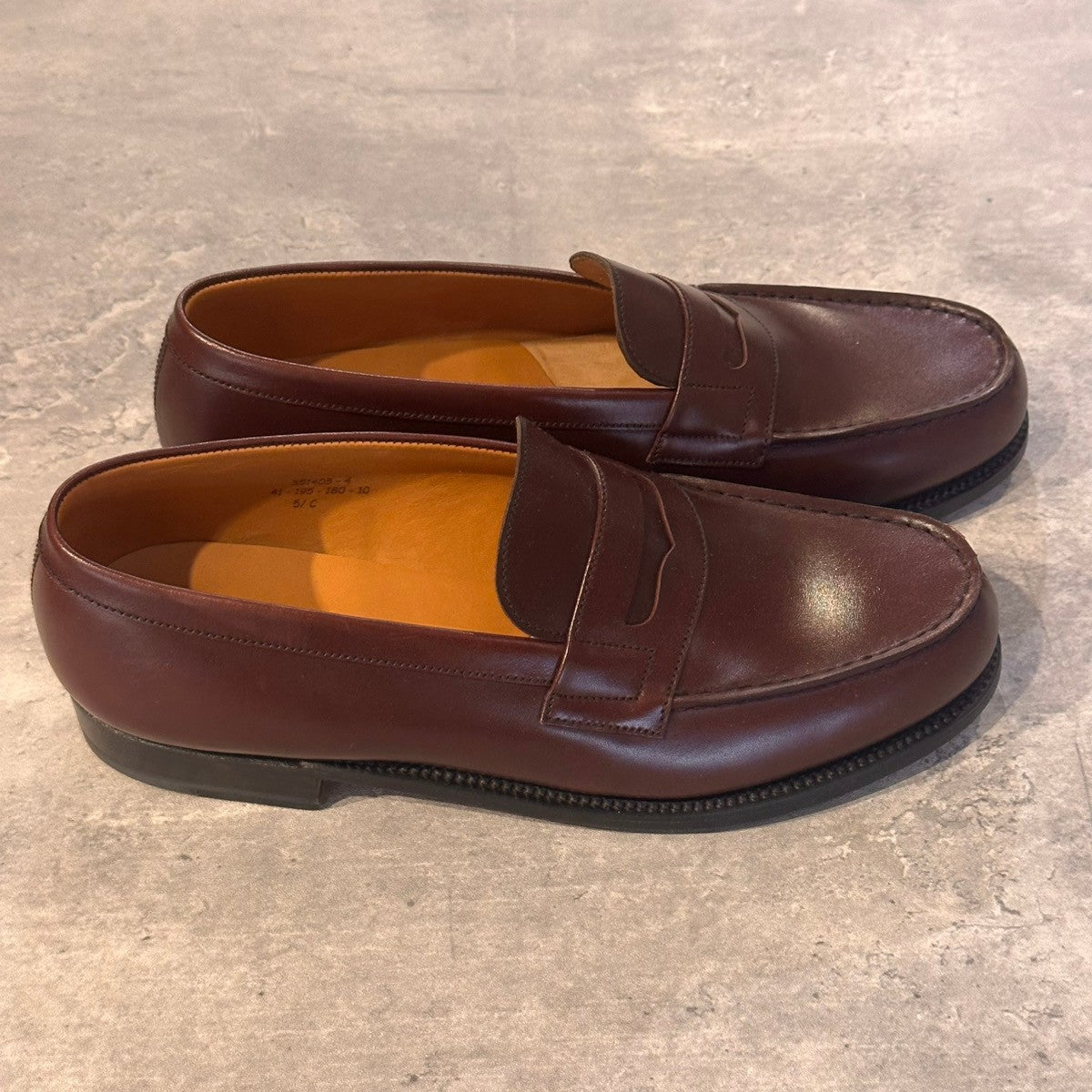 試着程度極美品【J.M.WESTON】ジェイエムウエストン 180 シグニチャーローファー ボックスカーフ バーガンディ サイズUK5.5C 41ラスト