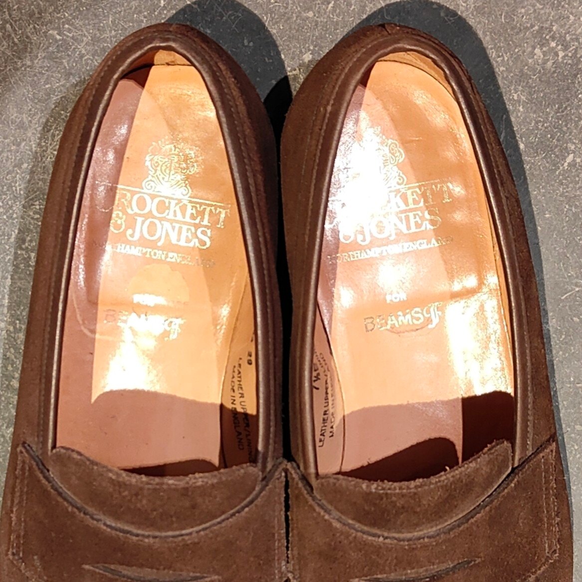 美品【Crockett&Jones】クロケット&ジョーンズ メイン ローファー スエード ブラウン サイズUK7.5E