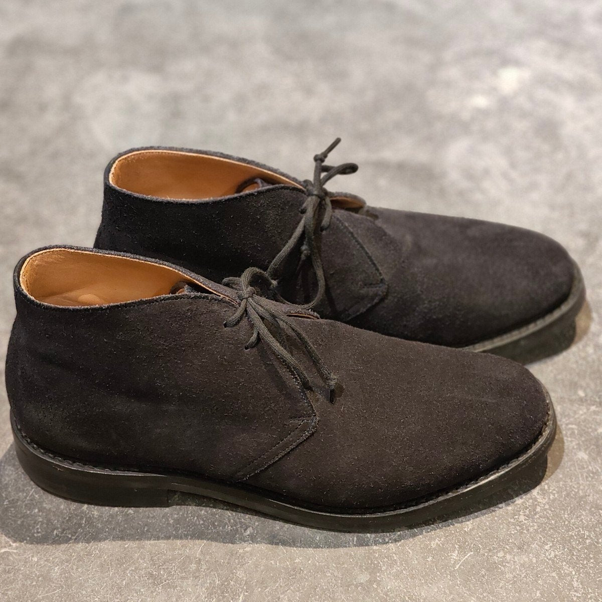 【オンライン限定】極美品 【Church's】チャーチ 4都市 ライダー チャッカブーツ スエード ブラック サイズ UK80F 81ラスト