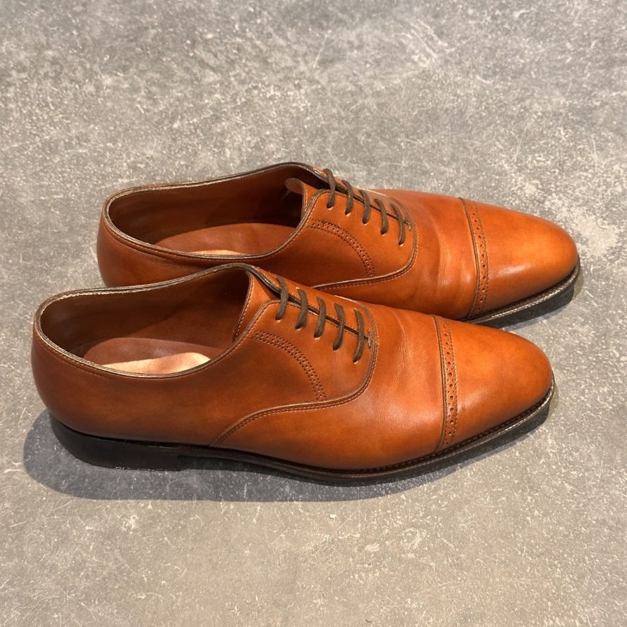 【JOHN LOBB】ジョンロブ レザーシューズ フィリップ2 パンチドキャップトゥ カーフ 7000ラスト ブラウン メンズ サイズUK6E Philip II