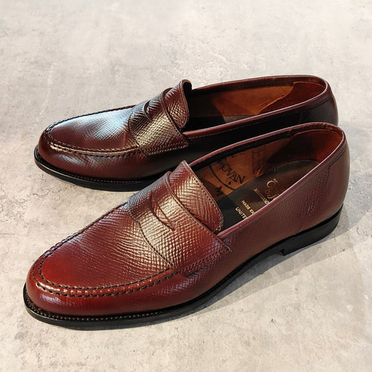 希少 試着程度【Crockett&Jones】クロケット&ジョーンズ  ハーバード2 コインローファー ハッチグレインコードバン バーガンディ サイズUK6E 376ラスト