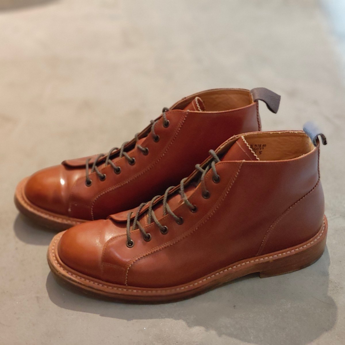 美品【Tricker's】トリッカーズ モンキーブーツ 6077 カーフ ブラウン サイズ UK9.5