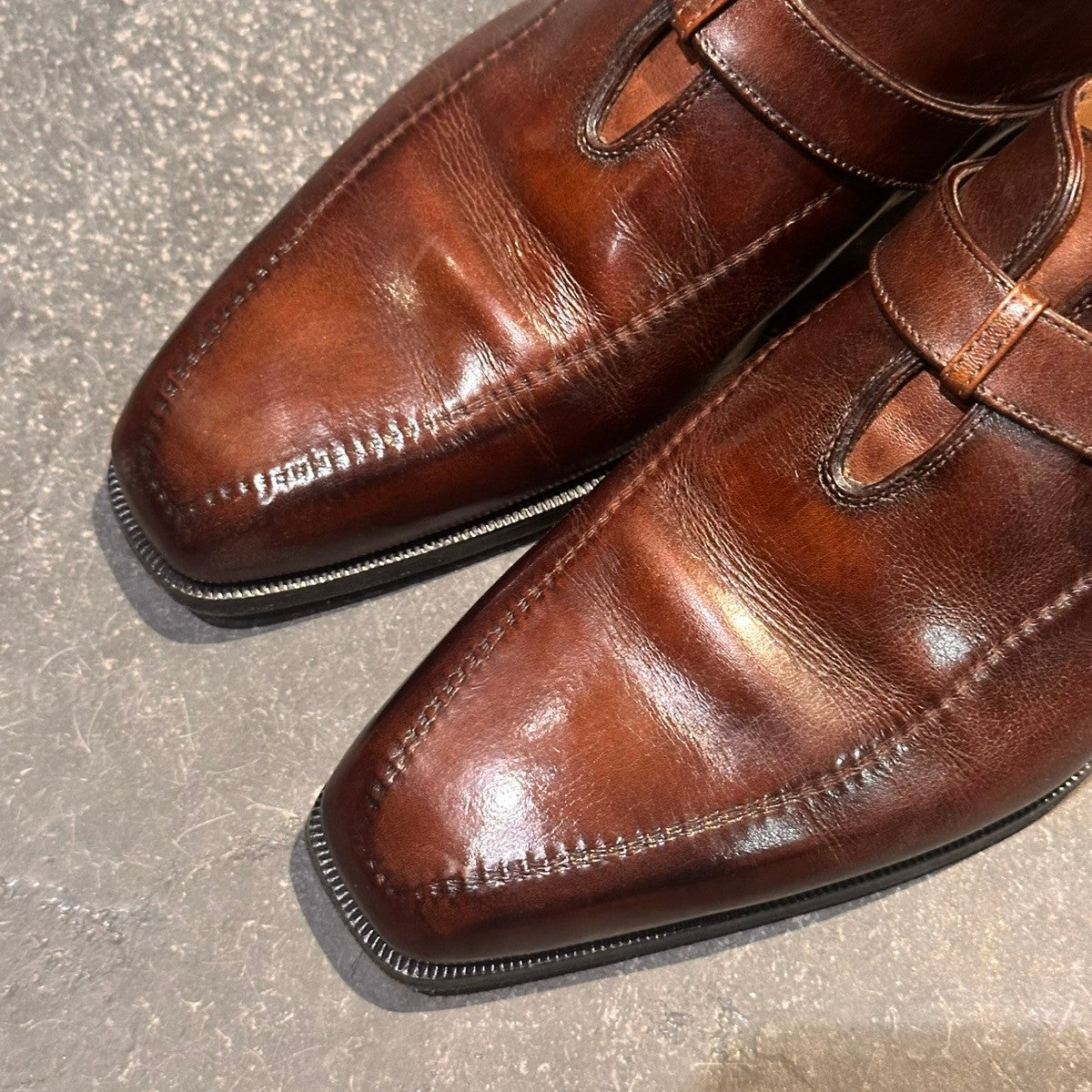 【BERLUTI】ベルルッティ シングルモンク カーフ ブラウン サイズUK6.5