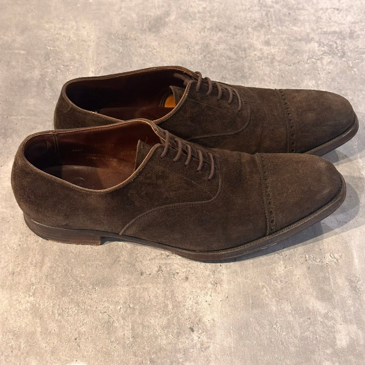 【CROCKETT&JONES】クロケット＆ジョーンズ ベルグレイプ パンチドキャップトゥ スエード ブラウン サイズUK8E