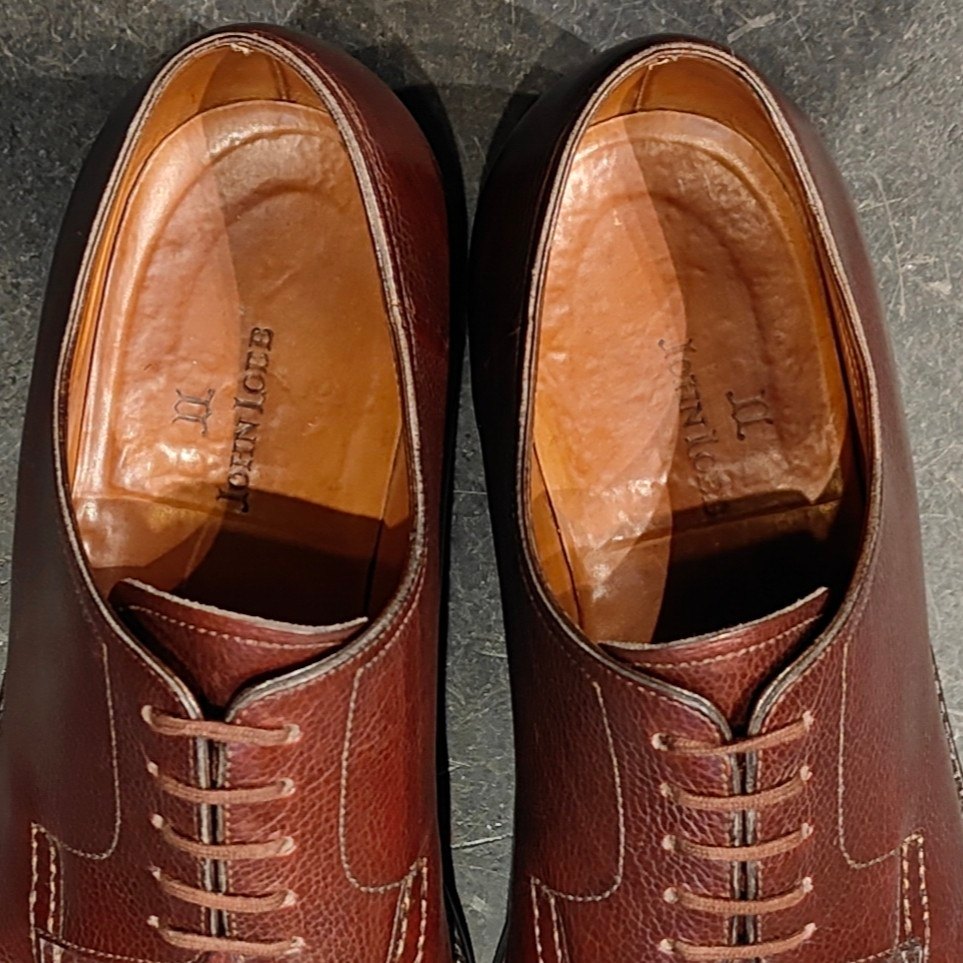 希少 Sスタンプ【JOHN LOBB】ジョンロブ ドデーロ   イタリアボノーラ製 Uチップ グレインレザー ブラウン サイズ UK6E 8695ラスト