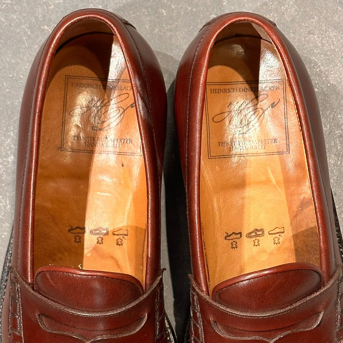 希少【HEINRICH DINKELACKER】ハインリッヒディンケラッカー ウィーン ローファー カーフ バーガンディ サイズ UK6.5