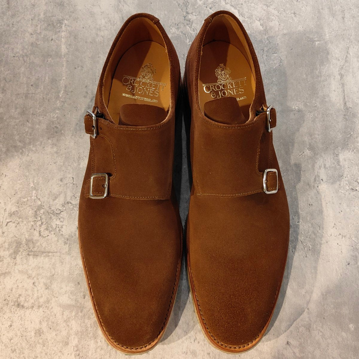 CROCKETT&JONES ロウンズ ダブルモンクスエード ブラウン 希少 使用数回【CROCKETT&JONES】クロケット＆ジョーンズ フロア3