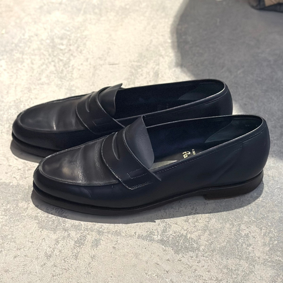 希少【CROCKETT&JONES】クロケット&ジョーンズ  コインローファー ポールスミス別注 カーフ ネイビー サイズUK6E 314ラスト