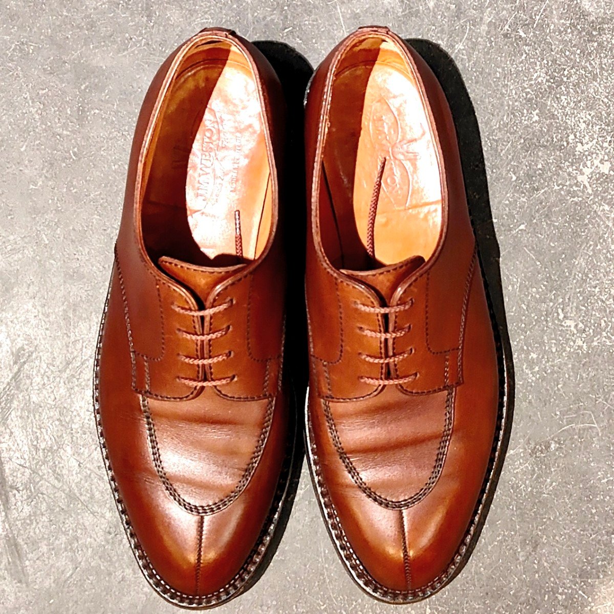 希少 【J.M.WESTON】ジェイエムウエストン 696 スプリットトゥダービー Uチップ ロシアンカーフ タンブラウン サイズ UK8Ｄ 22ラスト