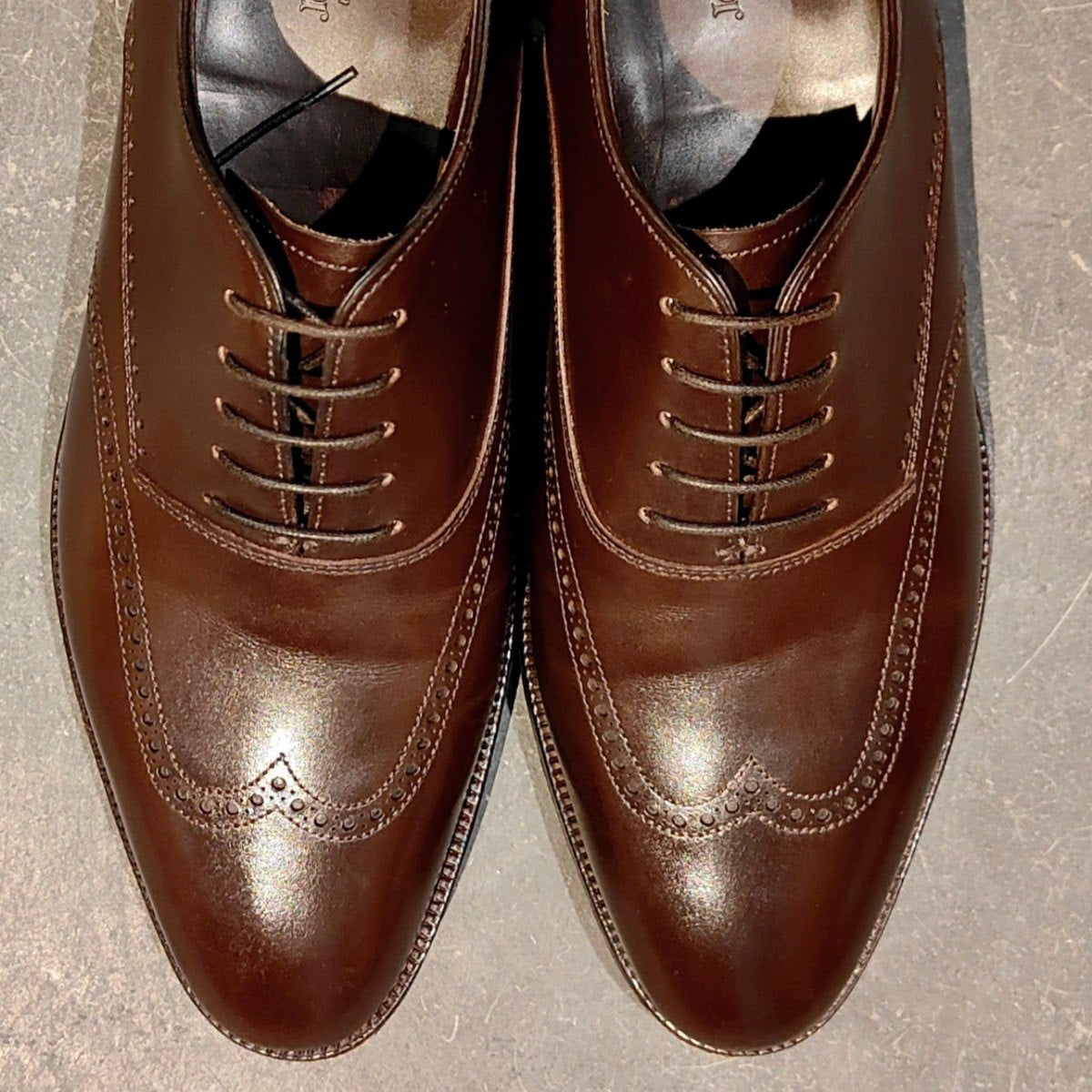 希少 使用数回【JOHN LOBB】ジョンロブ プレステージライン ハットン ウイングチップ カーフ ダークブラウン サイズUK6.5E 7000ラスト