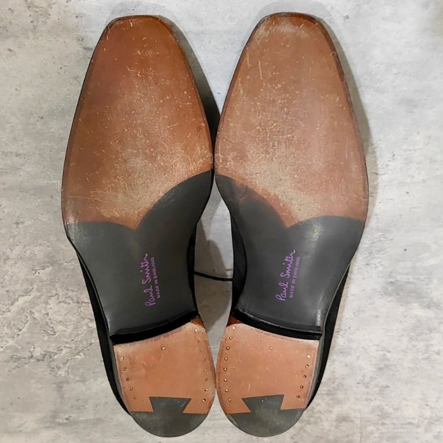 試着程度【CROCKETT&JONES】クロケット＆ジョーンズ  ポールスミス別注 パンチドキャップトゥ アデレード スエード ブラック サイズUK7E