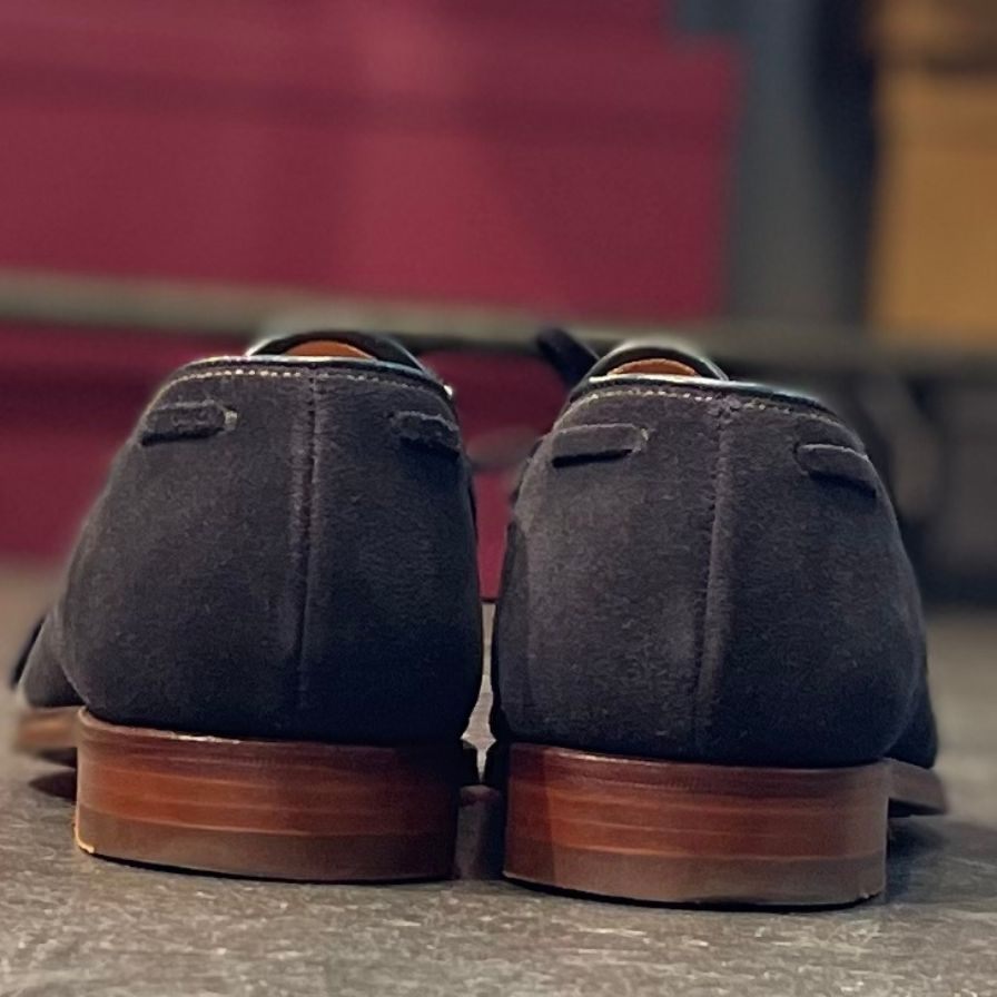 【CROCKETT&JONES】クロケット&ジョーンズ クロケット&ジョーンズ トレーディングポスト別注  ウェンドーバー スリッポン バックスキン ネイビー サイズUK6.5E