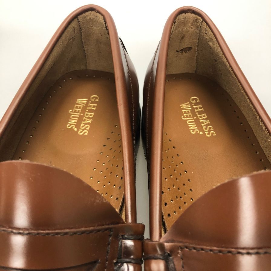 【美品】ラバーソール G.H. BASS & CO. ローファー ブラウン G.H.Bass&Co.】ジーエイチバス ローファー ブラウン（茶系