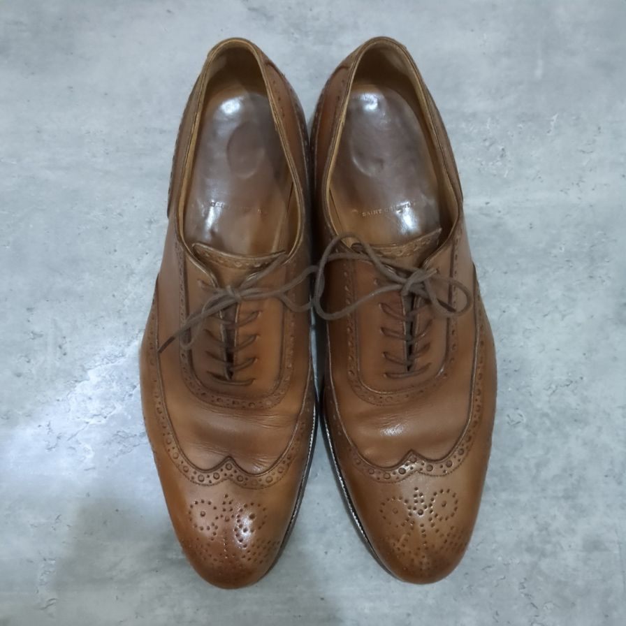 【SAINT CRISPIN'S】サンクリスピン レザーシューズ ウイングチップ 2324 カーフ ブラウン メンズ サイズUK7.5